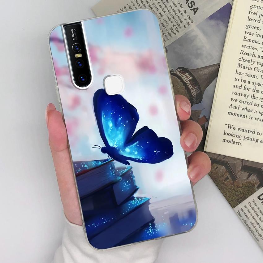 Phone Cover For Vivo V27 S15 U20 V15 V19 V20 V21 Elegant Flowers Patterns Transparent Silicone Anti Slip Durable Protective Shell For Vivo Bumper Case