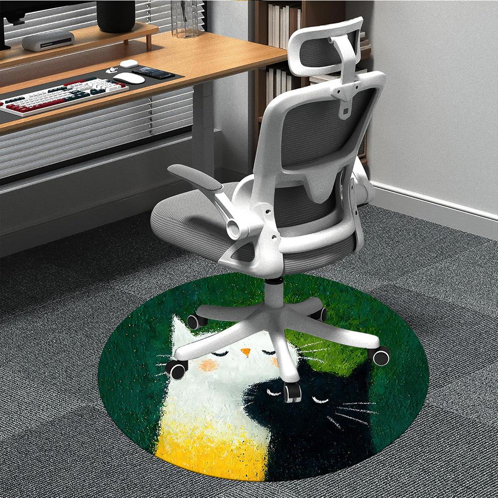 

1 шт. Круглий килим для дружби котів, офісний, під офісні крісла, спальню, вітальню, домашній декор, декор кімнати, доступний у різних розмірах 80cm