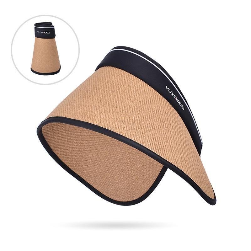 

8469 Summer Surrounding Foldable Easiest for Match Fashion Face Cover Sun-Proof Hat Women s Big Brim Sun Hat Visor Straw Hat Kakh