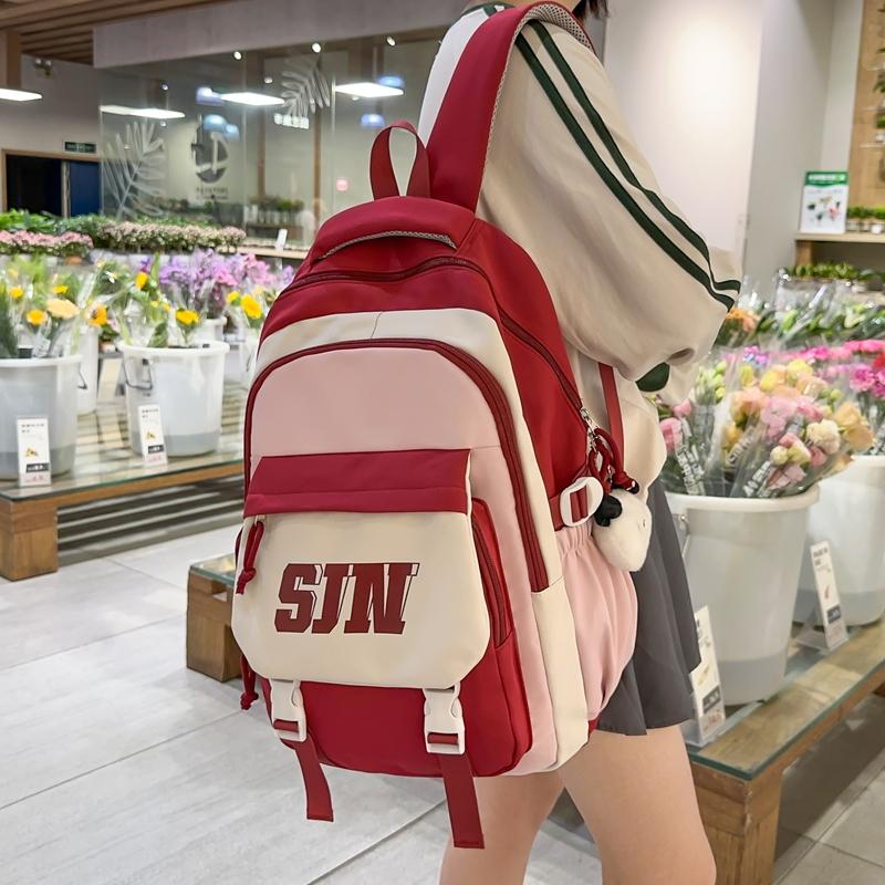 Kontrastfarbiger Schulranzen Studentenrucksack Leichtgewichtiger Wasserdichter Rucksack