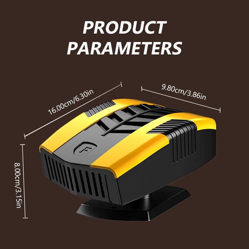 SEAMETAL 12V Car Heater Windshield Defogger and Defroster 360° Rotatable Heating/Cooling Fan Portable Car Air Defogging Heater