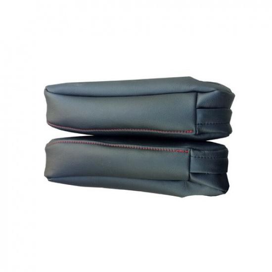 Black Leather Red Line Front Row Seat Armrest Cover Case For Lexus RX 300 03-09