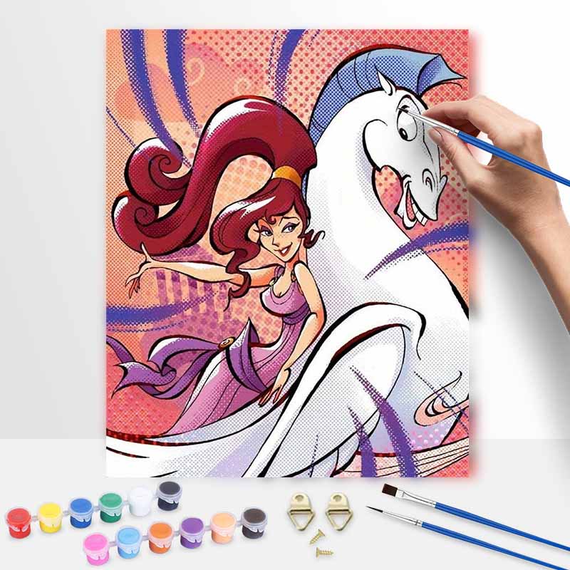 Disney Hercules Megara and Pegasus oil painting digital painting art kit handmade diy painting home decoration gift 20x30cm