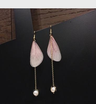 E1026 Trendy Korean Butterfly Wing Feather Earrings