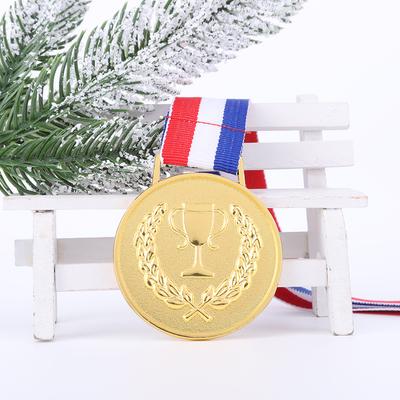4.9cm Gold Medal Students Rewards with Neck Ribbon Metal Winner Medals Competition Medals for Marathon Ball Games