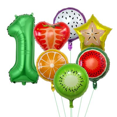 32-Zoll Digital Sommerfrucht Party Wassermelone Erdbeere Ballon Set Kinder Geburtstagsdekorationen