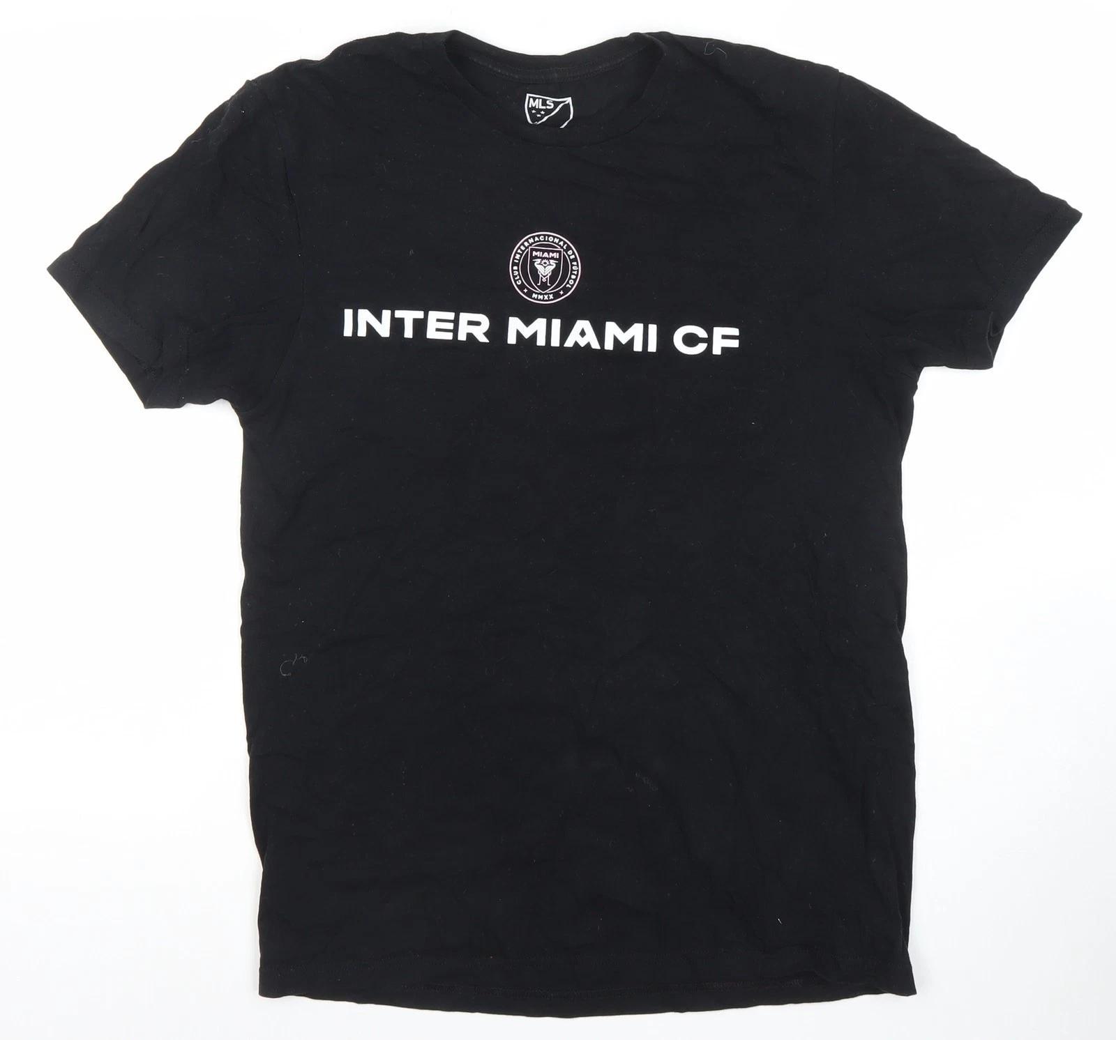 MLS Inter Miami CF Mens Black Cotton Messi #10 T-Shirt Size M 2XL
