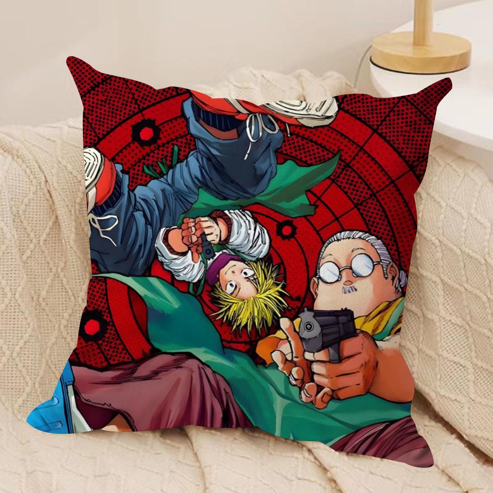 Anime S-Sakamoto Days Cushion Cover Soft Plush Double-Sided Pillow Cover Cozy Sofa Cushion Case Home Gift for Living Room