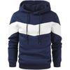 Men's Fashionable Printed Hooded Sweatshirt - European & American Casual Sports Color Block Top for Spring & Autumn