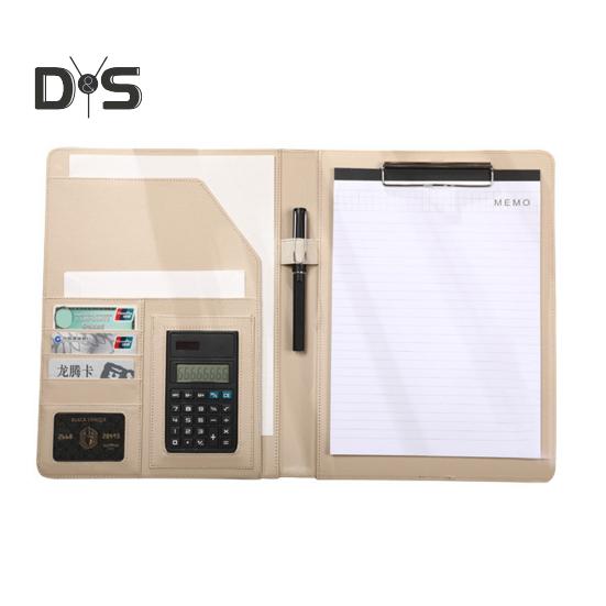 Multifunctional File Folder A4 Document Clipboard Folder with Calculator Pen Slot Card Holder Portfolio Folder with Documents Clip for Business Office