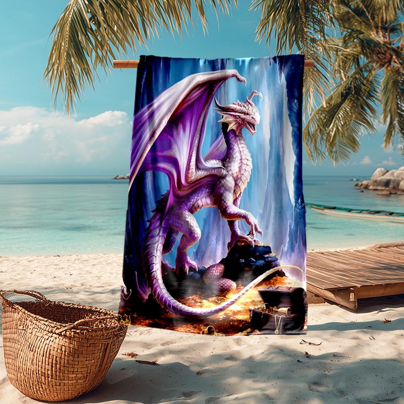 Ultra-Soft Beach Towel with Dark Theme,Ideal for Pool - Camping, Diving - Perfect Travel Essential, Vibrant Beach Towel.