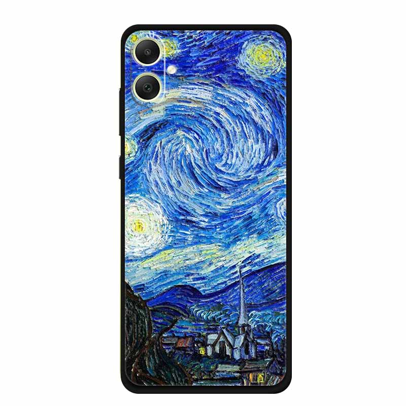 3D Emboss Case For Samsung Galaxy A06 M06 F06 A05 M05 F05 Phone Case A 06 M 05 Flower Black Silicone Soft Back Cover Coque Funda