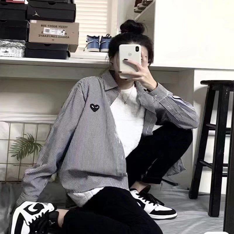 2022 Partner-Blau gestreifte Hemden: Herren Vertikal Blau und Weiß Langarm, Damen Einzigartiges Design