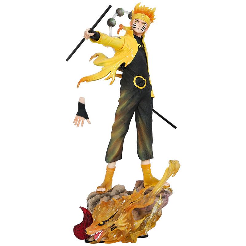 38cm Naruto Shippuden Figurine Naruto Uzumaki Uchiha Sasuke Japanese Anime PVC Action Figure Toy Statue Collection Figure Doll
