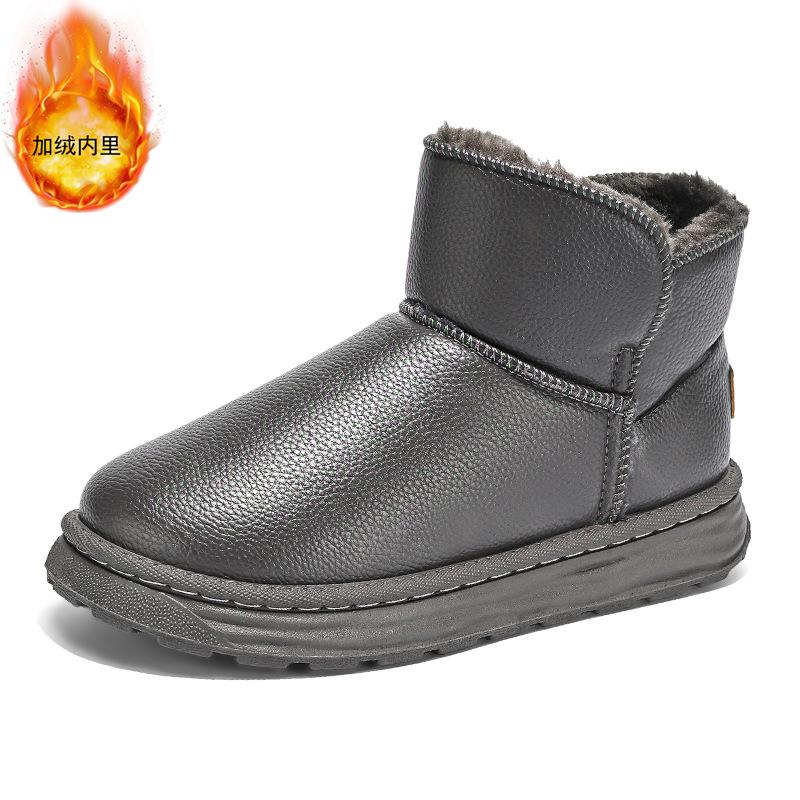 

Зимняя кожаная обувь на одной педали, мужские теплые утолщенные бархатные зимние ботинки для активного отдыха, спортивная обувь, хлебная обувь большого размера 45