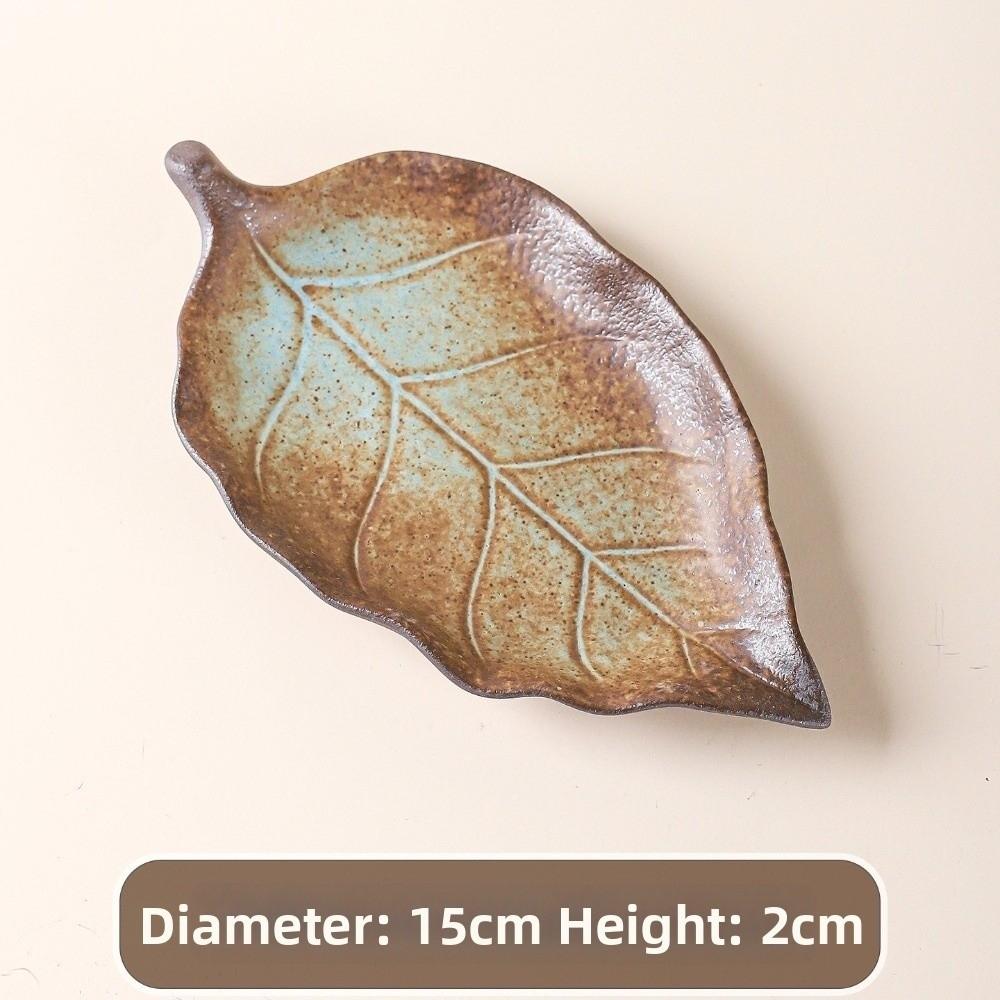 Embossed Leaf Veins Jewelry Dish Maple Leaf Shape Ring Dish Gifts Ceramic Jewelry Tray Home Decor