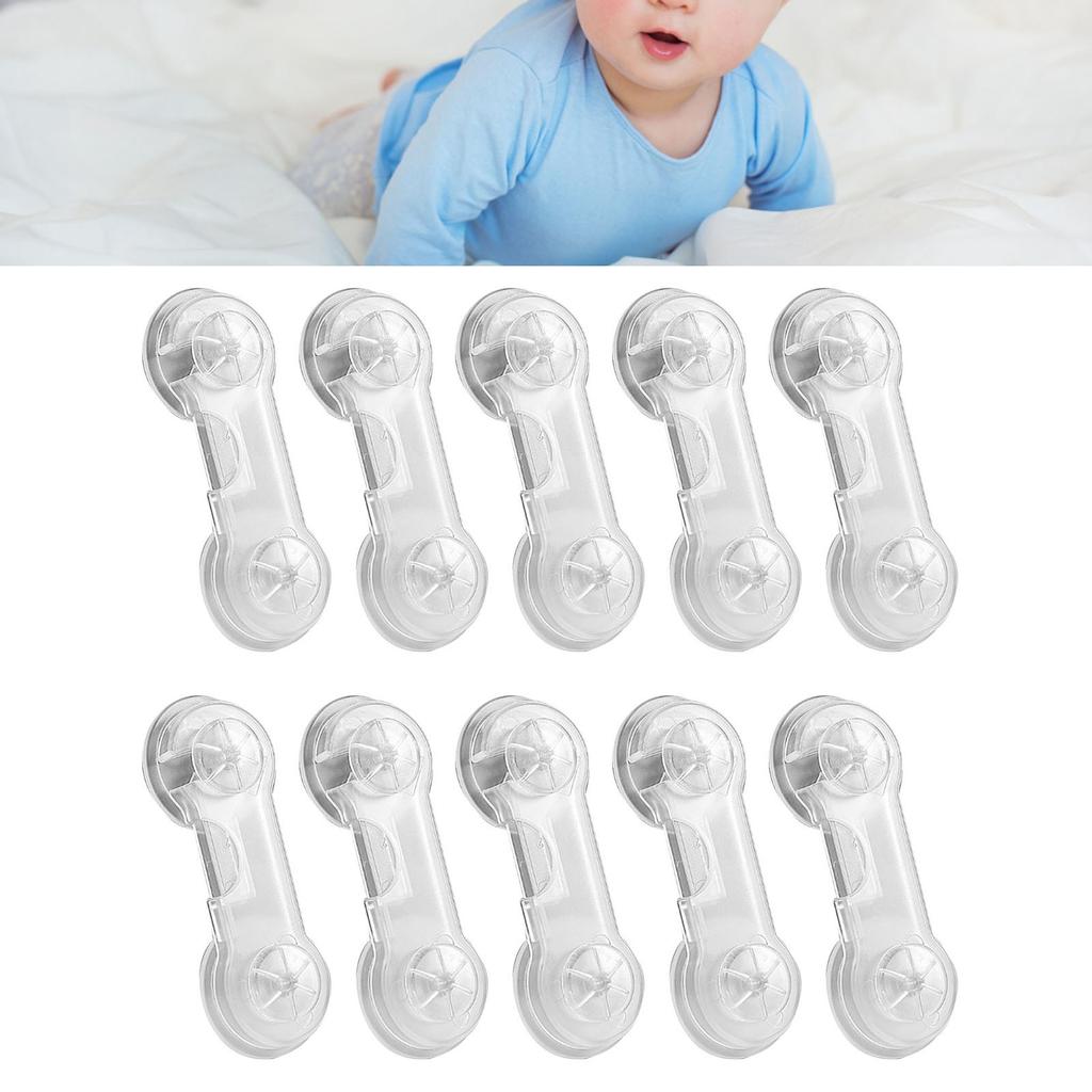 10pcs Baby Safety Locks Punch Free Child Lock for Drawer Cabinet Refrigerator Transparent