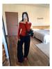 Korean Pure Desire Women's One-Shoulder Slimming Long-Sleeve Top - Autumn/Winter Fashion