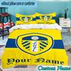 3PCS Custom Name Leeds United Crest Design Bedding Set Duvet Cover Closure Includes 1 Duvet Cover & 2 Pillowcases for All Seasons Bedroom Decor