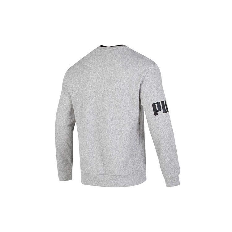 PUMA Sweatshirts Men's Gray Crew Neck Moderate Regular 676666-04