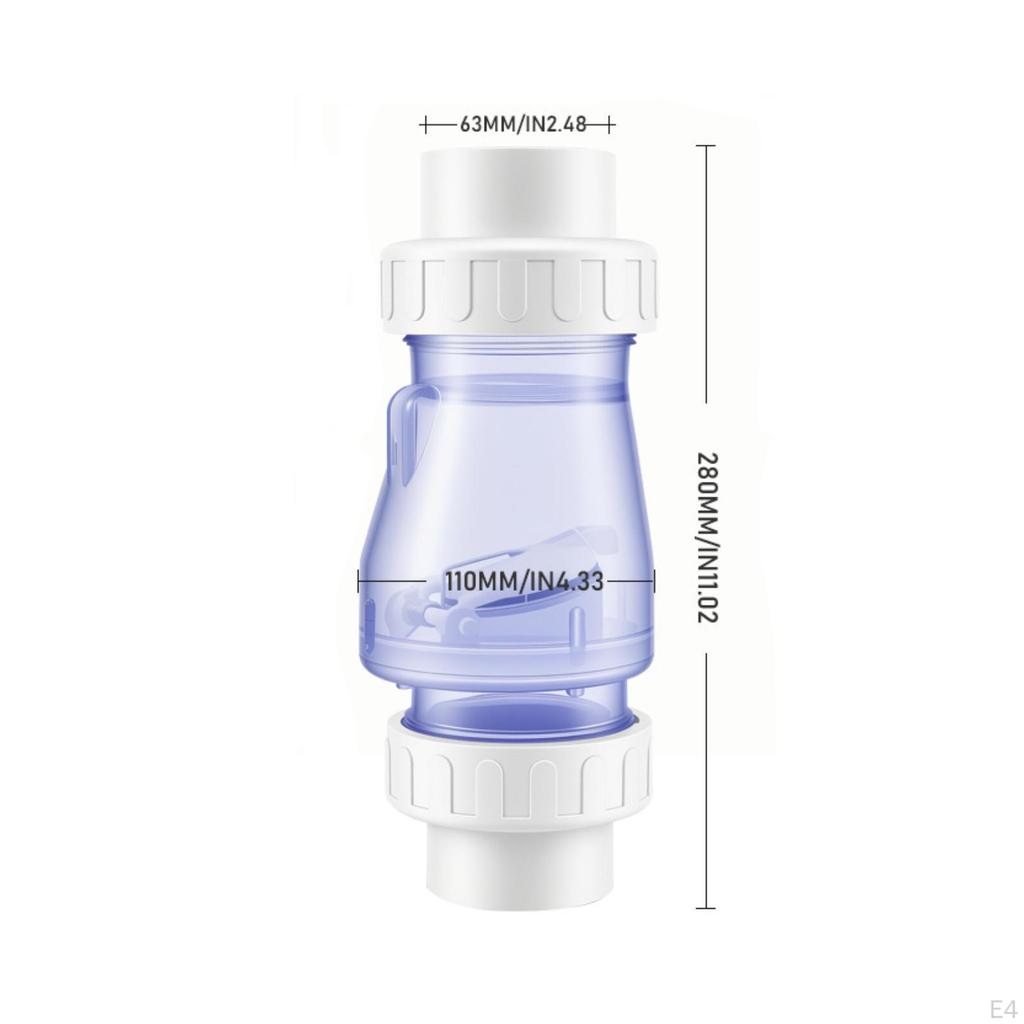 Check Valve Clear Accessories Versatile Visible Control Easy Install Spare Part Sturdy PVC Swimming