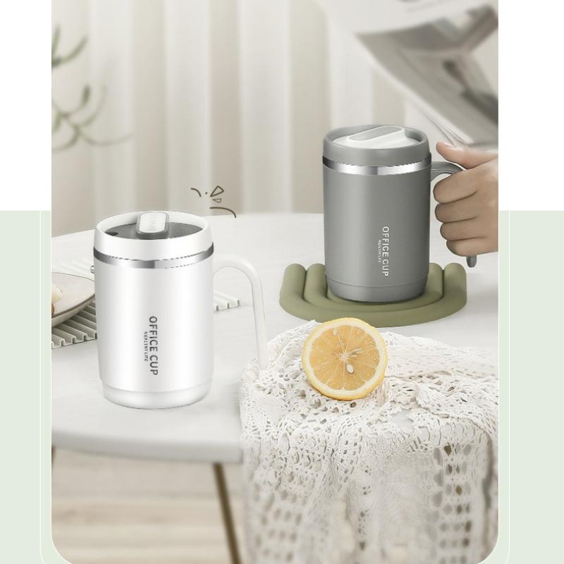 500ml Stainless Steel Coffee Mug Creative PP Liner Portable Water Cups with Handle Heat-resistant Milk Tea Cup Drinkware Gifts