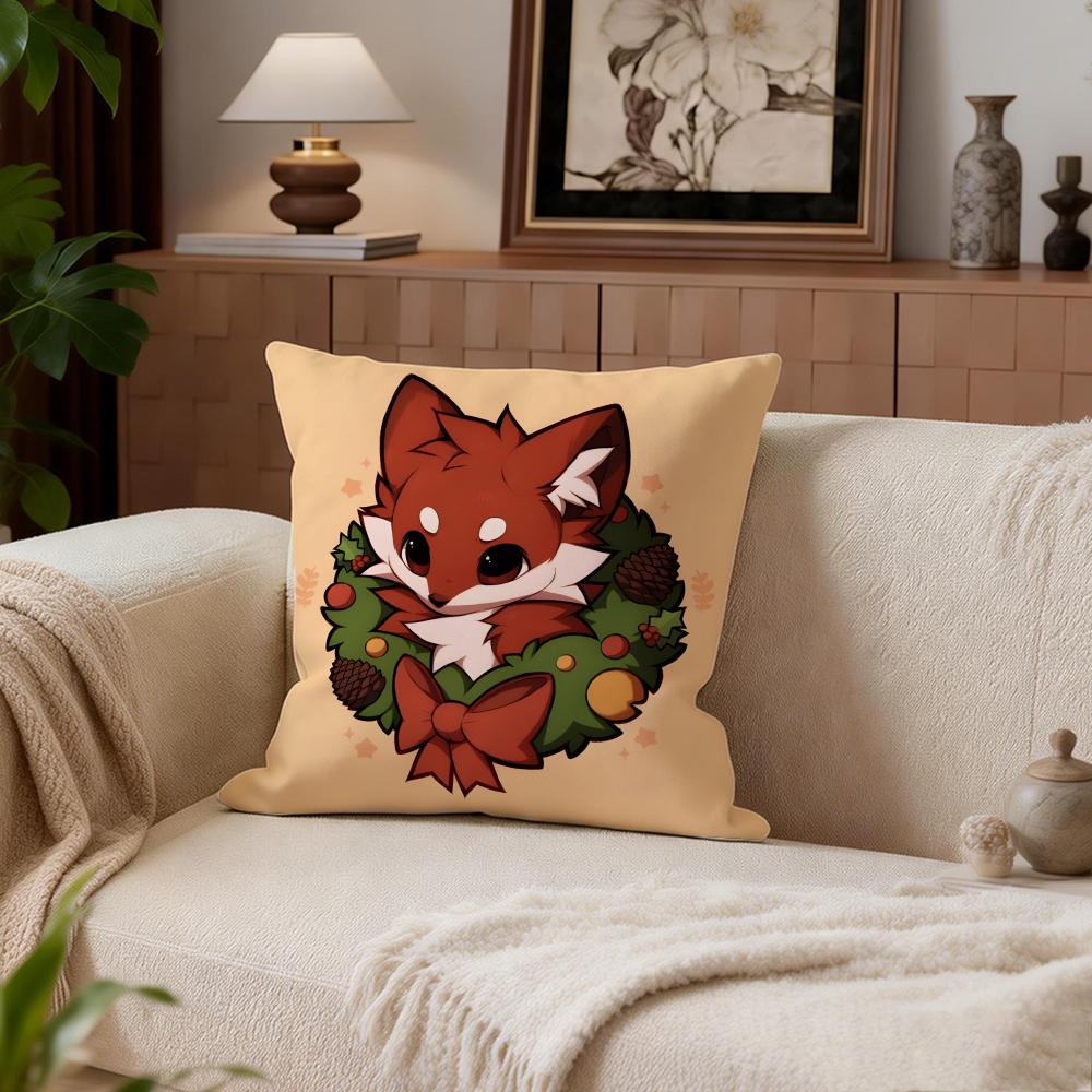 Cute Bokko Fox Cushion Cover Cushion Cover Set 4Pcs 50x50 45x45 40x40 Pillowcase Decorative Sofa Home Decor
