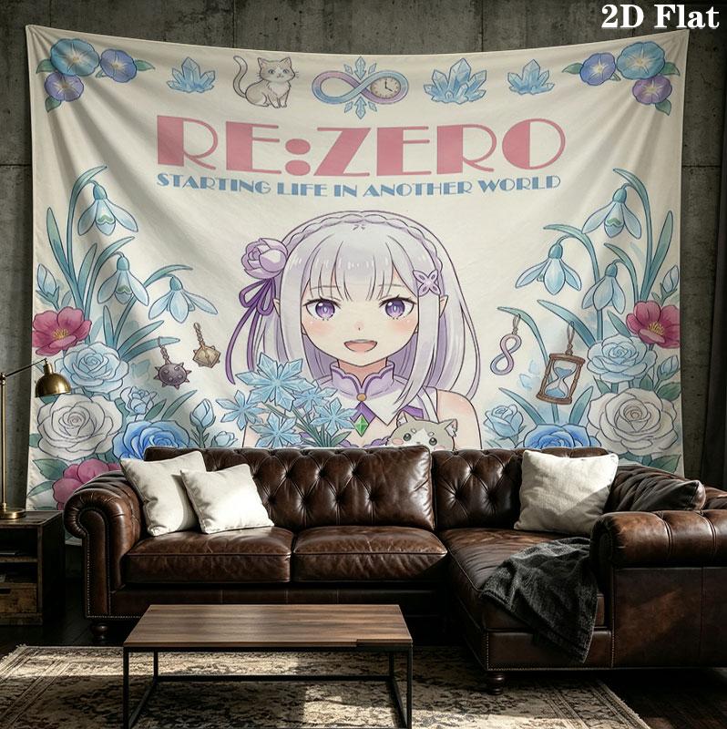 Re Zero Nástěnná tapiserie Estetická nástěnná dekorace Tištěná látková přikrývka Dekorativní tapiserie Pro ložnici Obývací pokoj Domácí dekorace