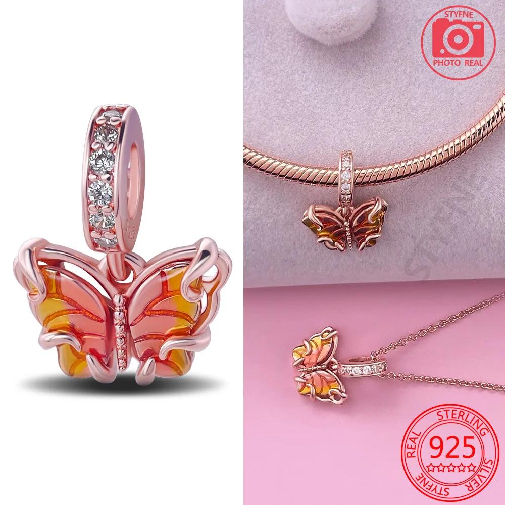 copper Colors Colorful Butterfly Dragonfly Charm Bead Charms Bead Charms Compatible With Authentic Bracelets Do It Yourself Fine Jewellery Gift for Wo