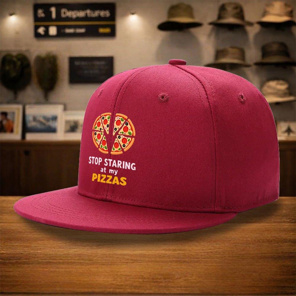 Stop Staring At My Pizzas Graphic Print Baseball Cap Unisex Polyester Street Style Adjustable HipHop Hat
