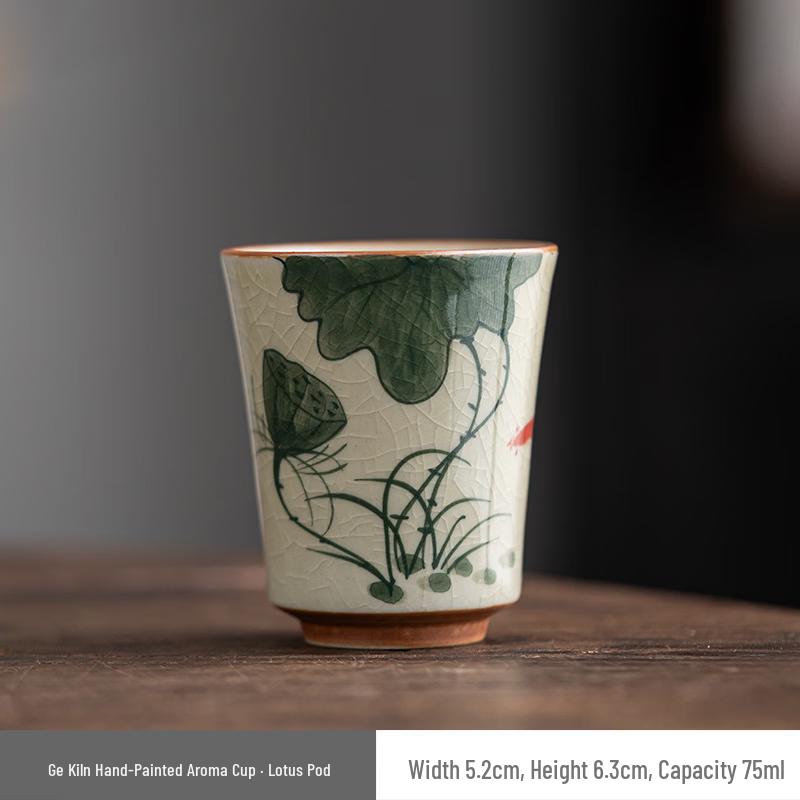 Hand-painted Ge Kiln Ceramic Tea Cup