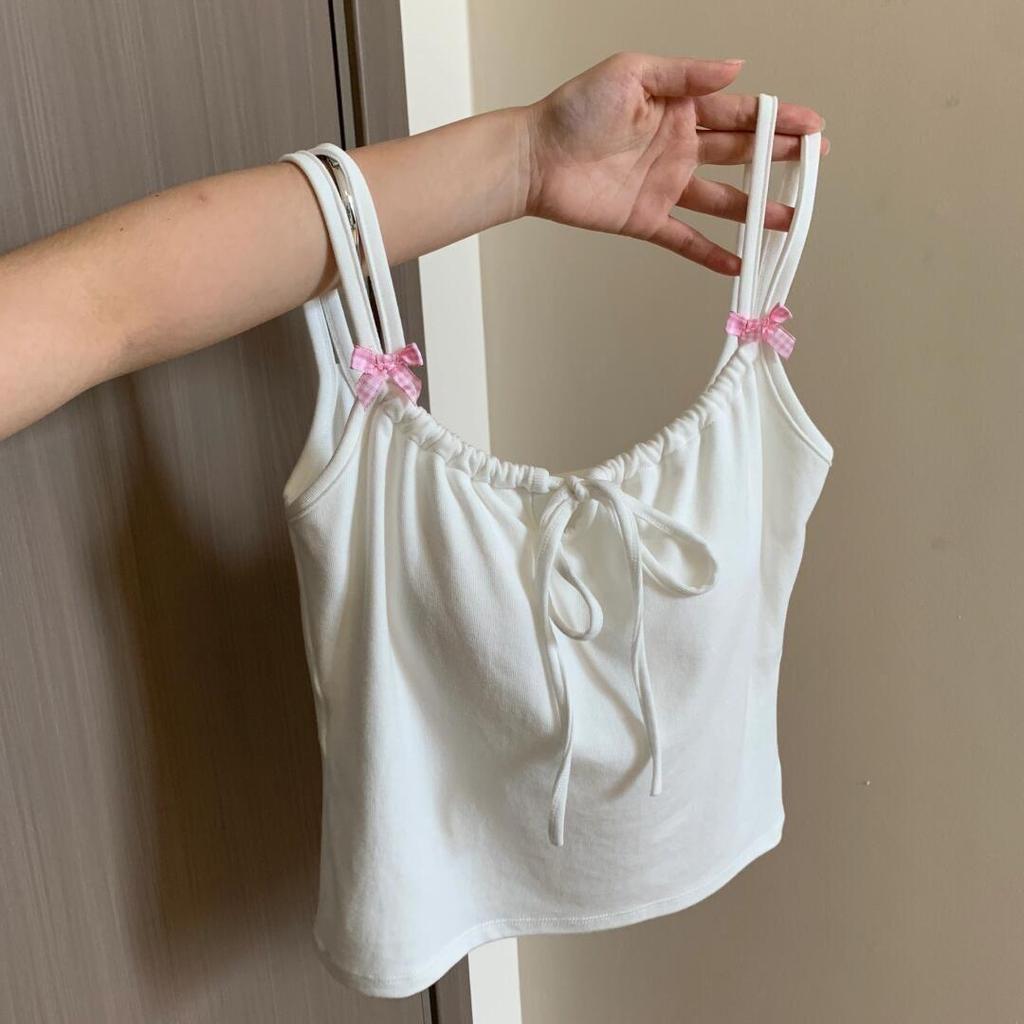 Spicy Girl Bowknot Sleeveless Camisole – Slimming, Flattering Summer Top for Women