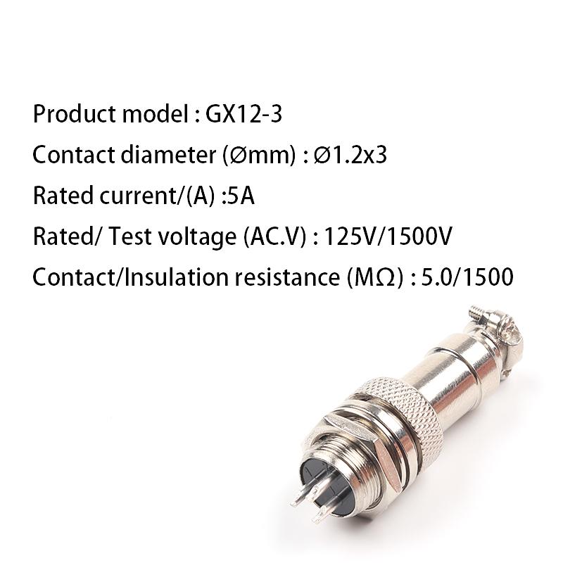 

1set GX12 nut type Male + Female 12mm 2/3/4/5/6/7 Pin Circular Aviation Socket Plug Wire Panel Connector 1PCS