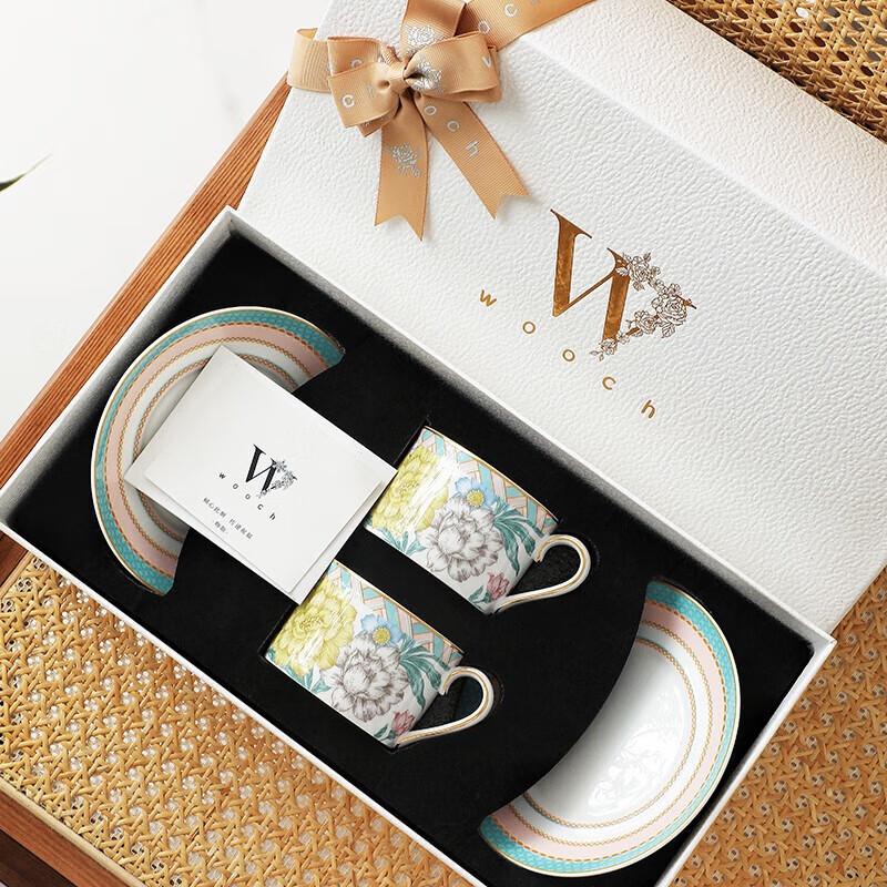 

WOOCH Flower Wish Ceramic Couple Cup & Saucer Gift Set