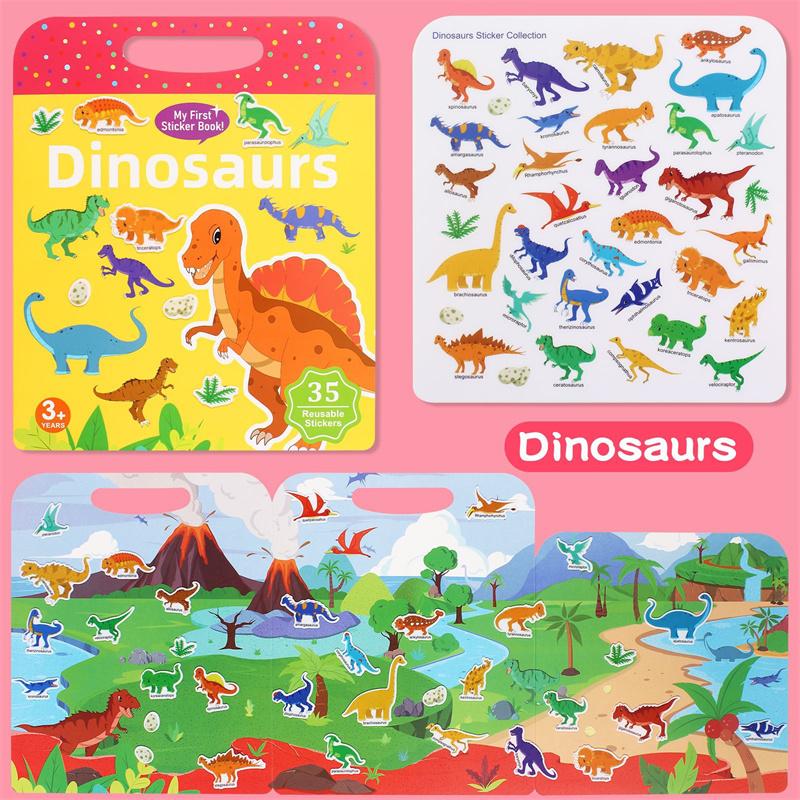 Reusable Sticker Book For Toddlers, Waterproof Sticker Books, Quiet Diy Activity For Kids, Fun & Educational Learning Toy