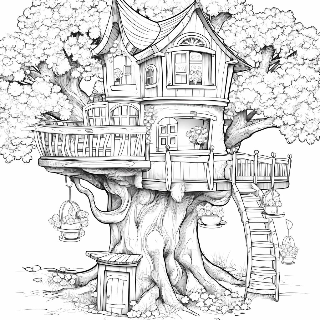 Fairy Castle Coloring Book 20 Page Gift for Birthday Party Relieve Stress Kill Time Graffiti Painting Drawing Art