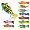Lifelike Fishing Lure 9.5CM/13.7G Multi-Jointed with Hooks, Slow Sinking 7-Section Swimbait, Hard Artificial Bait Bionic for Freshwater Saltwater