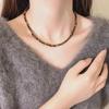 Tiger Eye Stone Beaded Necklace for Women - Light Luxury, Unique, Stackable Clavicle Chain for Autumn and Winter Fashion