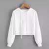 2024 Autumn Women's Loose Solid Color Short Hooded Sweatshirt