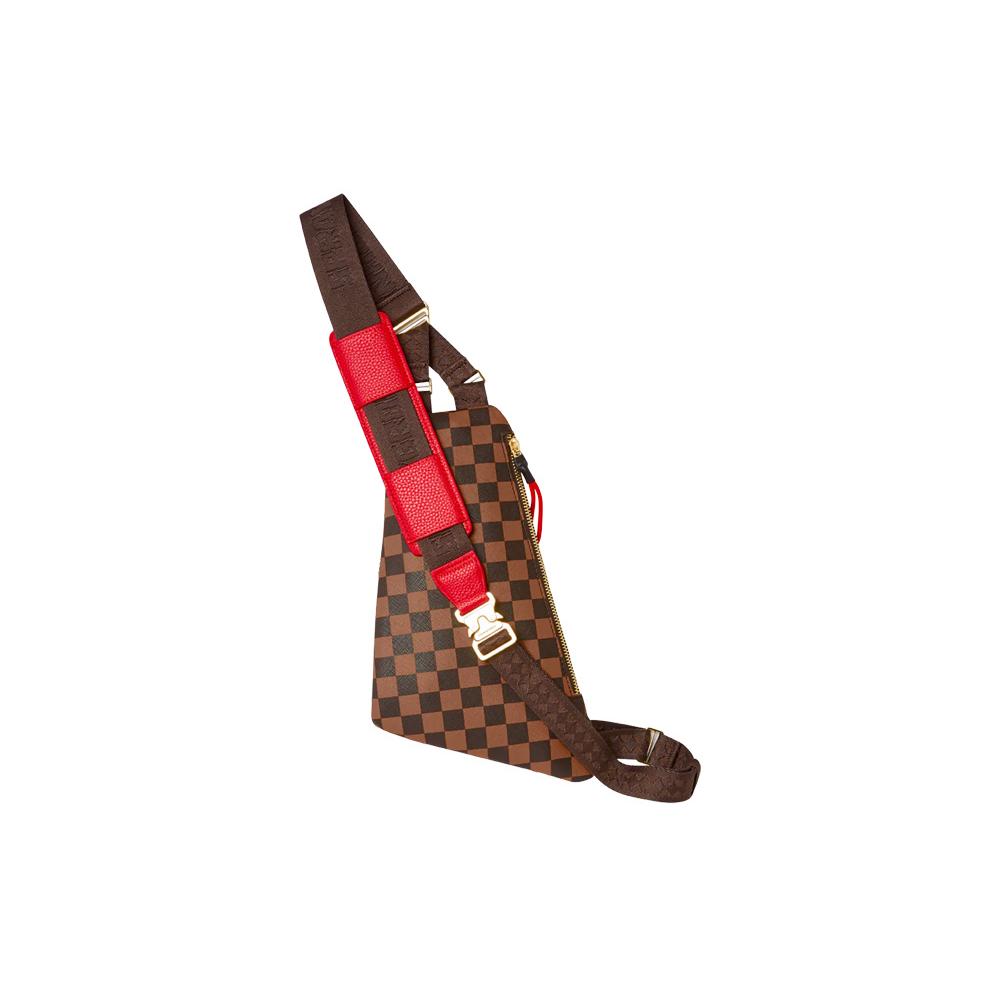 New SPRAYGROUND PVC Sling Bag Medium Unisex Brown W0836301