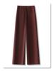 Women's 2025 Spring High-Waist Red Wide-Leg Drapey Pants