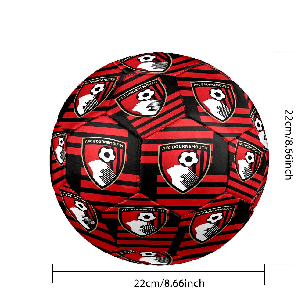 AFC Bournemouth Indoor Soccer Ball Size 5 Colorful All Ages Machine Stitched PVC Competition Ready Durable High-Bounce