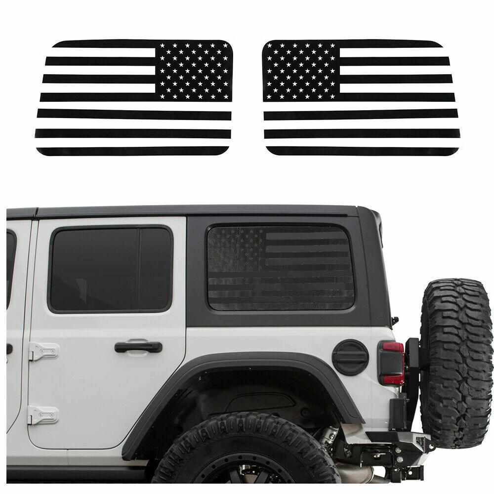USA Flag Window Decal For Jeep Wrangler JL  2018+ Rear Window Sticker Accessorie