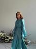 Lace-Up Bell Sleeve Rhinestone Dress - Elegant Lady's Slimming Large Hem, Waist-Cinching Autumn Style 2025