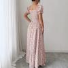 Vestido elegante com estampa floral popular