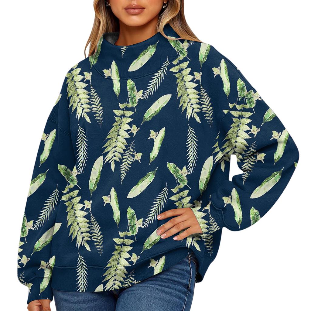 Mock Neck Sweatshirt Women Fall Comfort Oversized Sweatshirt Dressy Pullover Sweatshirts No Hood Cozy Turtleneck Tops