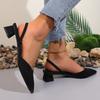 Pointed Closed Toe Low Block Heel Women Sandals