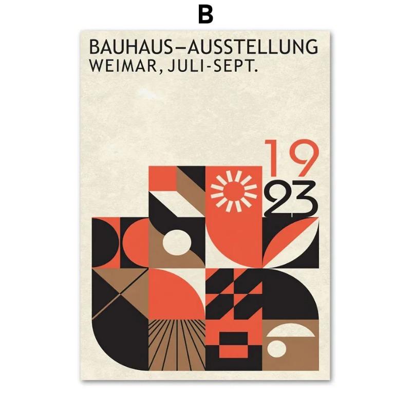 Modern Bauhaus Geometric Canvas Wall Art  HD Abstract Patterns for Living Room  Bedroom Decor Classic Home Decoration Poster Pri
