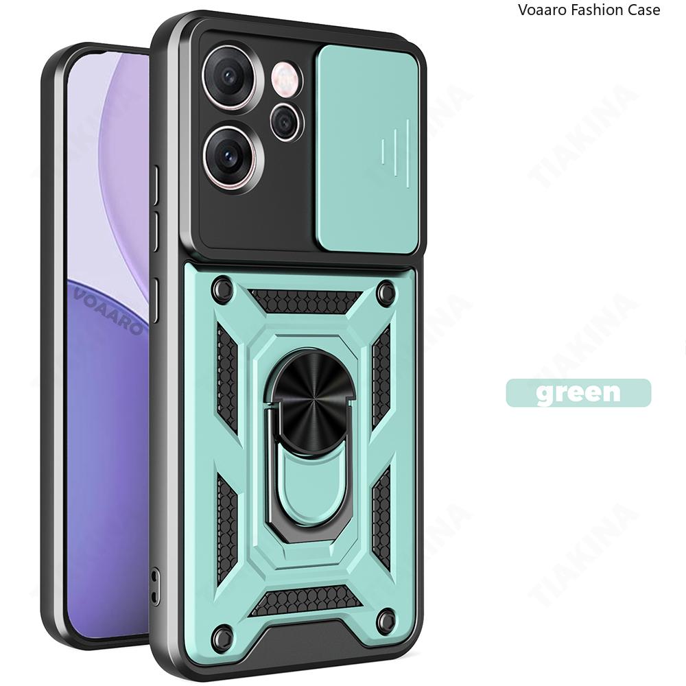 Slide Lens Armor Funda for OPPO Reno14 F 5G Case for OPPO Reno14 Pro Reno 14 F 5G Case Magnetic Ring Stand Holder Cover Capa