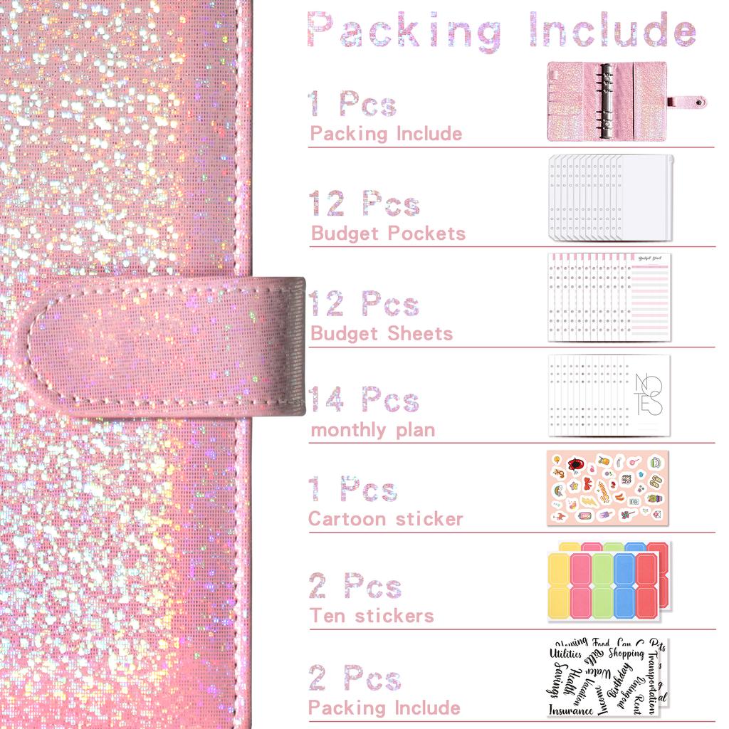 A6 Money Budget Planner Pořadač s obálkami na zip Peněžní obálky pro rozpočtování Money Organizer pro hotovostní rozpočet Binde